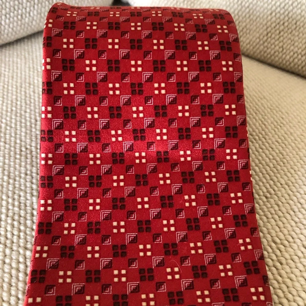 Ermenegildo Zenga red square patterned tie silk